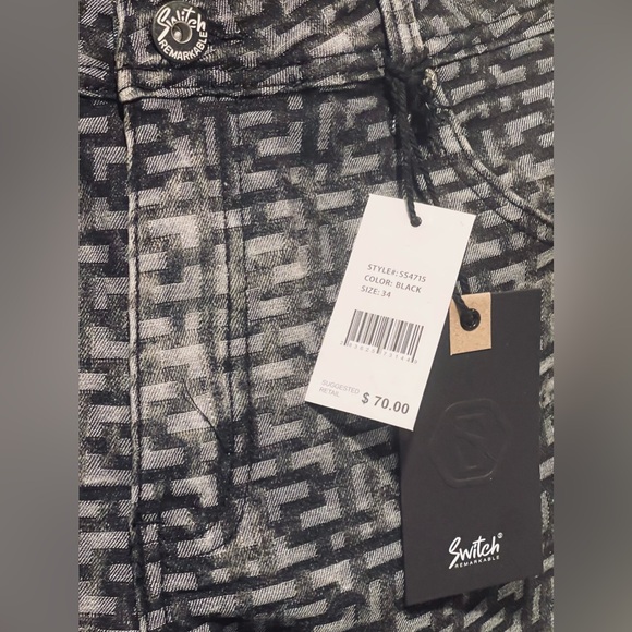 JEAN BY SWITCH REMARKABLE. DENIM GRAY & BLACK WASH FOR MEN NWT SIZE 34 SHORTS - Picture 2 of 7